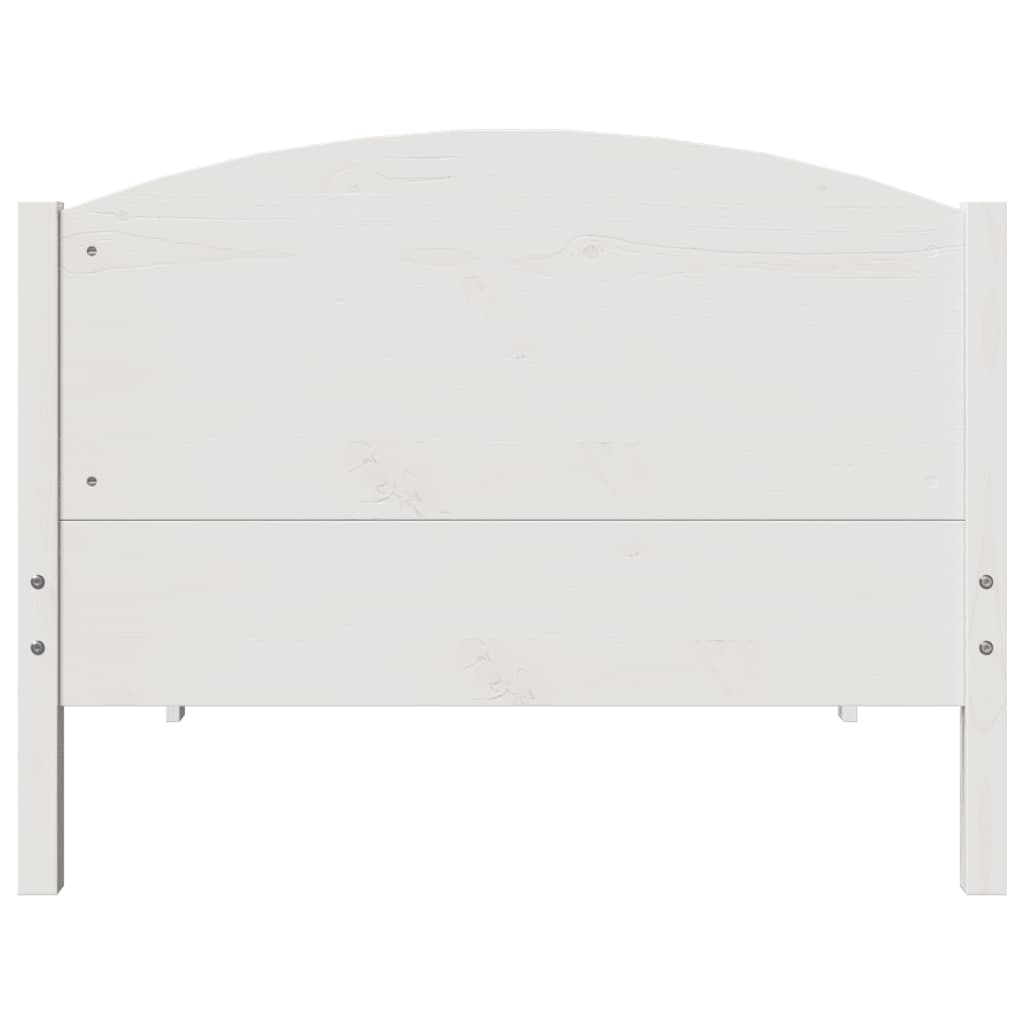 Bed Frame without Mattress White 75x190 cm Small Single Solid Wood Pine